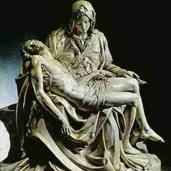 Pietà, escultura de Michelangelo Buorarroti, século XV Pietà, escultura de Michelangelo Buorarroti, século XV