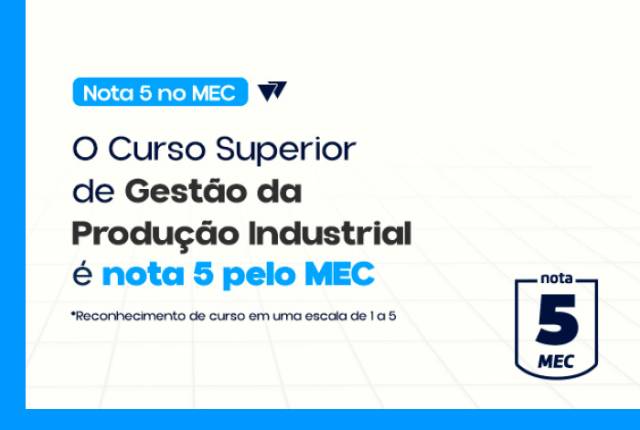 Curso de Gestão da Produção Industrial da Uniube conquista nota 5 no MEC